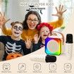 Mini Karaoke Machine for Kids,Portable Bluetooth Speaker with 2 Wireless Microphones for Home Party and Outdoor(Beige)