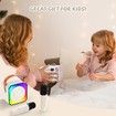 Mini Karaoke Machine for Kids,Portable Bluetooth Speaker with 2 Wireless Microphones for Home Party and Outdoor(Beige)
