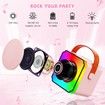 Mini Karaoke Machine for Kids,Portable Bluetooth Speaker with 2 Wireless Microphones for Home Party and Outdoor(Pink)