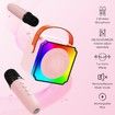Mini Karaoke Machine for Kids,Portable Bluetooth Speaker with 2 Wireless Microphones for Home Party and Outdoor(Pink)
