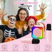 Mini Karaoke Machine for Kids,Portable Bluetooth Speaker with 2 Wireless Microphones for Home Party and Outdoor(Pink)