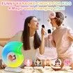 Mini Karaoke Machine for Kids,Portable Bluetooth Speaker with 2 Wireless Microphones and 7 Mode LEDs for Home Party and Outdoor (Pink)