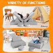6Pcs Kids Sofa Play Couch Modular Lounge Cushion Convertible Playset Sectional Childrens Toddler Chair Playroom Fabric