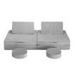 6Pcs Kids Sofa Play Couch Modular Lounge Cushion Convertible Playset Sectional Childrens Toddler Chair Playroom Fabric