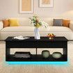 Lift Top Coffee Table Cocktail Sofa Tea Dining Desk with LED Lights Storage Work Center Cafe Living Sitting Room Furniture