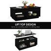 Lift Top Coffee Table Cocktail Sofa Tea Dining Desk with LED Lights Storage Work Center Cafe Living Sitting Room Furniture