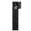 185cm Steel Filing Cabinet Metal Locker Storage Cupboard Organizer 4 Doors Stationary School Office Home Lab Dorm Black