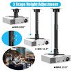 Projector Mount, Extending Wall Ceiling Projection Bracket Height Adjustable Projection, 44 pounds Load Capacity with Universal Mounting for Most Projectors