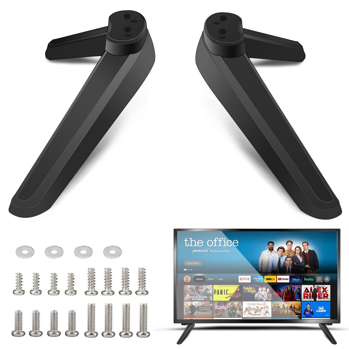 Universal TV Stand, TV Pedestal Feet, Base Stand,TV Stand Legs for 27 28 29 30 32 37 40 55in TCL/LG/KONKA Smart TV