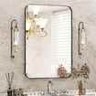 Black Wall Mirror Bathroom Standing Rectangle Large Framed Vanity Bedroom Hallway Mount Decorative Makeup Shower Shaving