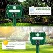 Outdoor Ultrasonic Animal Repeller, Solar Animal Repeller Waterproof with Motion Detection and Flashing Strobe Light Sensor for Cats, Deer, Skunks