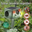 Solar Ultrasonic Animal Repeller, Outdoor Cat Repeller with 7 Adjustable Modes, IP66 Waterproof, Double-Sided Flashing Light and Ultrasonic Speaker