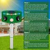 Outdoor Ultrasonic Animal Repeller, Solar Animal Repeller with Motion Sensor and LED Strobe Light, Deer Repellent Devices, Waterproof, Cat Repeller