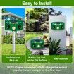 Outdoor Ultrasonic Animal Repeller, Solar Animal Repeller with Motion Sensor and LED Strobe Light, Deer Repellent Devices, Waterproof, Cat Repeller