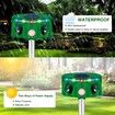Outdoor Ultrasonic Animal Repeller, Solar Animal Repeller with Motion Sensor and LED Strobe Light, Deer Repellent Devices, Waterproof, Cat Repeller