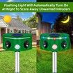 Outdoor Ultrasonic Animal Repeller, Solar Animal Repeller with Motion Sensor and LED Strobe Light, Deer Repellent Devices, Waterproof, Cat Repeller