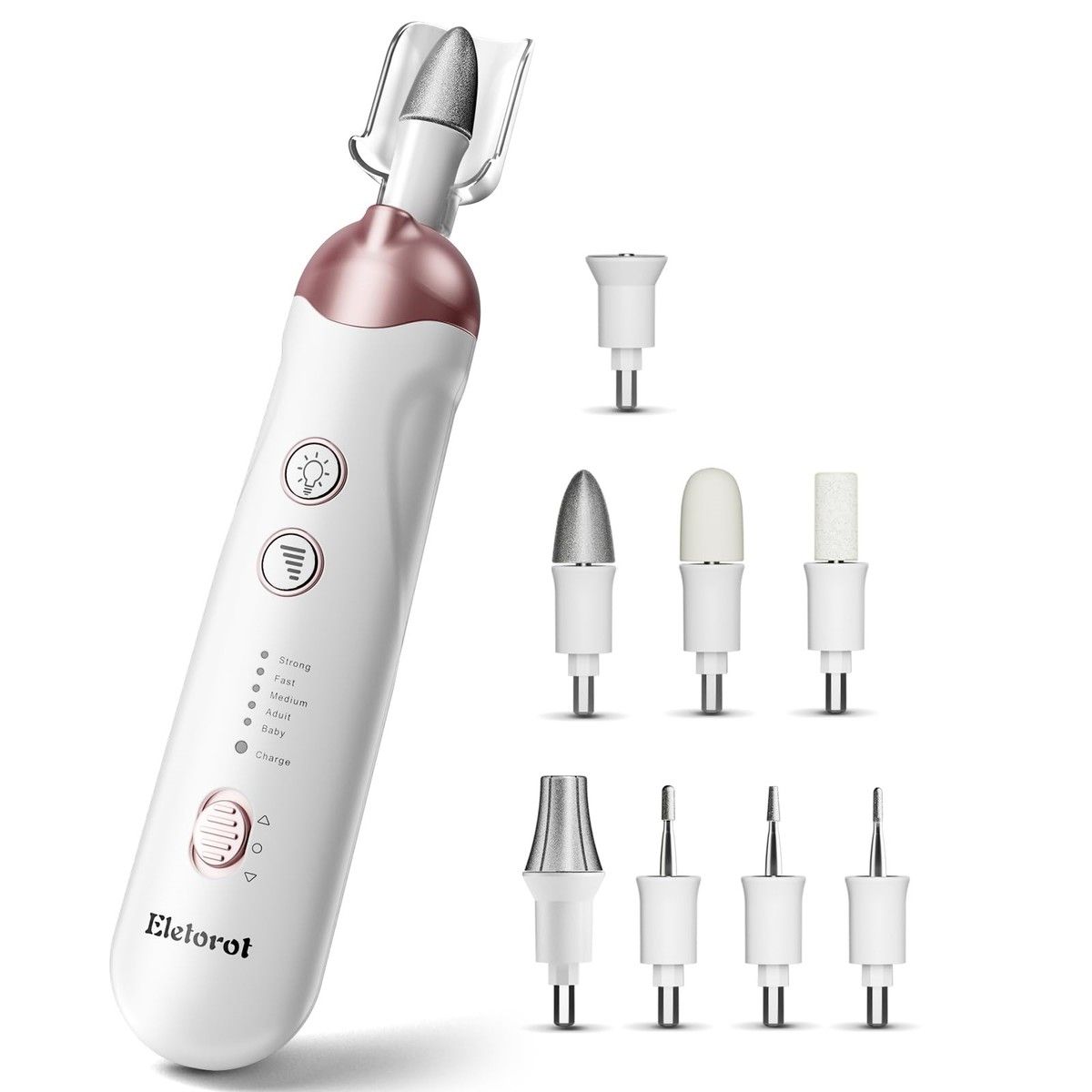 Electric Nail File Set,8 in 1 Professional Manicure and Pedicure Kit,Cordless Pedicure Tools,5 Speeds Electric Nail Drill Machine,Toe Nail Grinder Kit