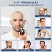 Head Shavers for Bald Men, 6 in 1 Detachable 7D Head Shaver, Electric Razor with Hair Sideburns Trimmer, Waterproof Wet and Dry, Cordless Mens Grooming Kit, Rechargeable Electric Shavers