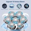 Head Shavers for Bald Men, 6 in 1 Detachable 7D Head Shaver, Electric Razor with Hair Sideburns Trimmer, Waterproof Wet and Dry, Cordless Mens Grooming Kit, Rechargeable Electric Shavers