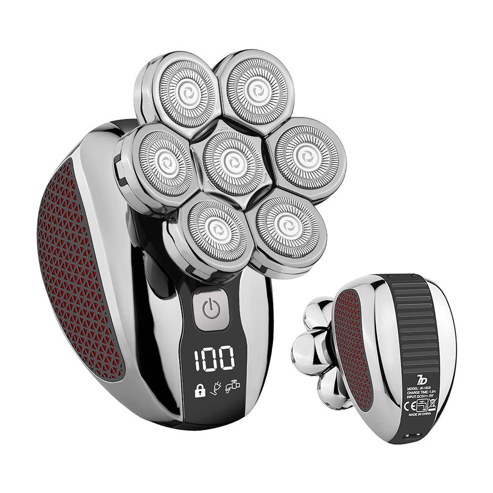 Head Shavers for Bald Men, 6 in 1 Detachable 7D Head Shaver, Electric Razor with Hair Sideburns Trimmer, Waterproof Wet and Dry, Cordless Mens Grooming Kit, Rechargeable Electric Shavers