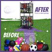 2 Pcs Sports Balls Storage Cart Rack with Elastic Straps Stackable Cage Garage Organiser for Basketball Football Kids Toy Home Gym