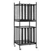 2 Pcs Sports Balls Storage Cart Rack with Elastic Straps Stackable Cage Garage Organiser for Basketball Football Kids Toy Home Gym