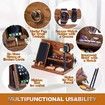 Wood Phone Docking Station Ash Key Holder Stand Watch Organizer Men Gift Husband Wife Anniversary Dad Birthday Nightstand Purse Father Graduation Male Travel Idea Gadgets