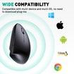 Bluetooth and 2.4G (2-in-1) Rechargeable Wireless Mouse,Ergonomic Vertical Design,1000/1200/1600 DPI,6 Silent Buttons,for Laptop,Computer,PC,MacBook,Chromebook Black
