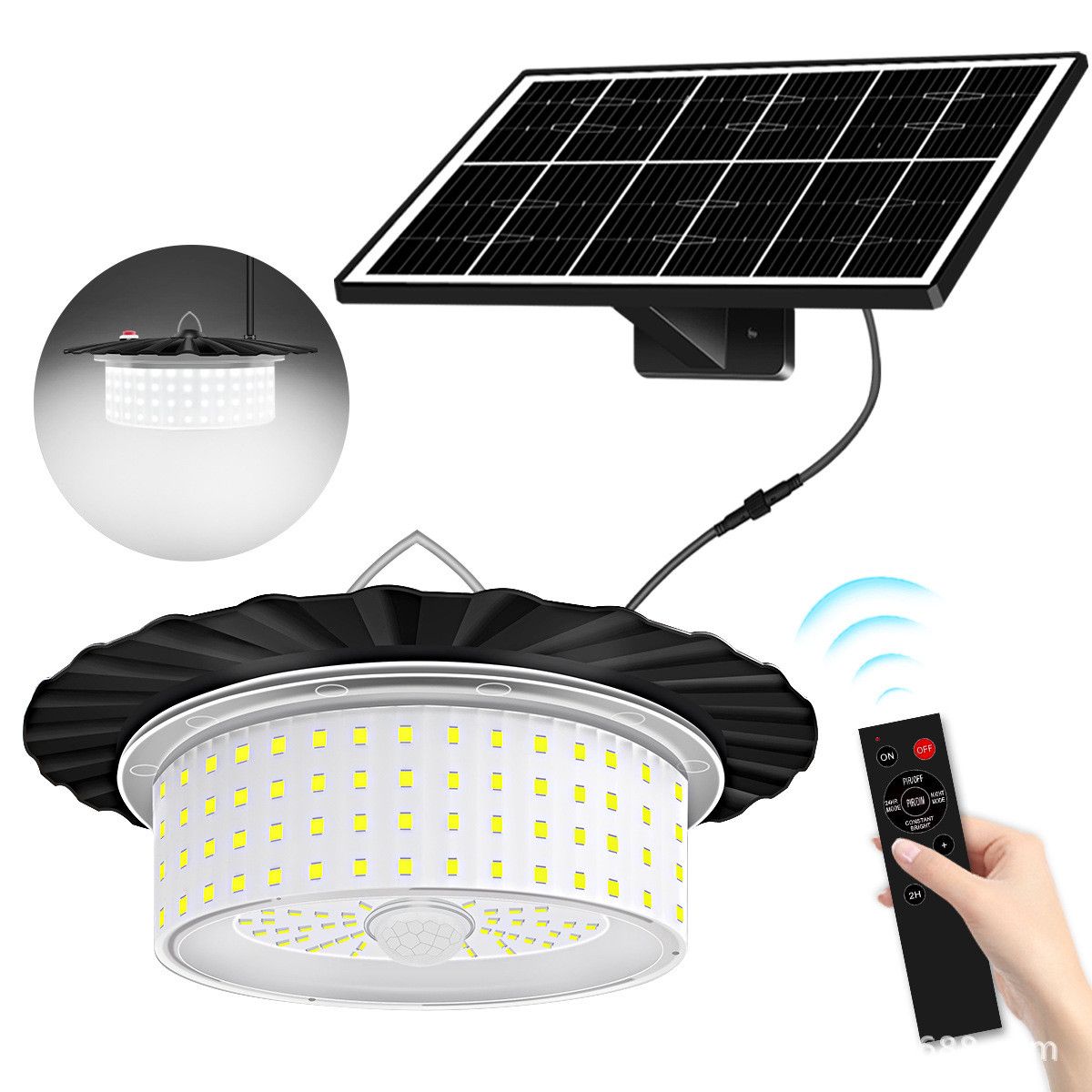 Solar Shed Light,244 LEDs Solar Pendant Light,6 Modes Indoor Outdoor Lights with Motion Sensor for Yard,Garden,Garage,Camping