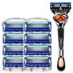 5 Blade Razor for Men with Lubrication and Precision Beard Trimmer, Handle and 8 Cartridges (Cartridges fit Razor Handles only)