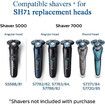 6Pcs SH71 Replacement Shaving Heads for Philips Norelco Shaver Series 7000 and Angular Shaped Series 5000, SH71/52