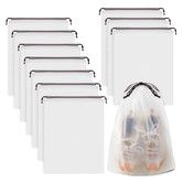10PCS Portable Shoe Storage Drawstring Eco Storage Bag for Sundries Travel Makeup Bag Transparent Plastic Storage Bag