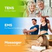 TENS EMS Muscle Stimulator Machine Electric Portable Back Neck Massager Nerve Knee Rechargeable Massage Unit Device 24 Modes