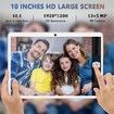 Android Tablet 10.1Inch Octa Core 64GB Storage Dual Camera 13MP 5MP WiFi Bluetooth GPS 512GB Expandable IPS Full HD Display Silver Touchscreen