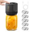 Automatic Jars Vacuum Sealer Canning Jars Mouth Regular Mason Lids Food Storage Fermentation 6.5cm 8.3cm Mason Jar Lids COLOR Black