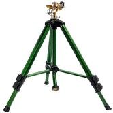 Impact Sprinkler Head on Tripod Base Heavy Duty Brass Sprinklers 0-360 Degree Large Area Coverage 3/4 Inch Connector Extension Legs Flip Locks for Garden Lawn Yard