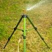 Impact Sprinkler on Tripod Base,Heavy Duty Brass Sprinklers for Yard Lawn Garden,0-360 Degree Large Area Coverage,3/4 Inch Connector Extension Legs Flip Locks with Brass Sprinkler Head