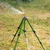 Impact Sprinkler on Tripod Base,Heavy Duty Brass Sprinklers for Yard Lawn Garden,0-360 Degree Large Area Coverage,3/4 Inch Connector Extension Legs Flip Locks with Brass Sprinkler Head