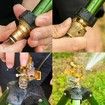 Impact Sprinkler on Tripod Base,Heavy Duty Brass Sprinklers for Yard Lawn Garden,0-360 Degree Large Area Coverage,3/4 Inch Connector Extension Legs Flip Locks with Brass Sprinkler Head