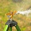 Impact Sprinkler on Tripod Base,Heavy Duty Brass Sprinklers for Yard Lawn Garden,0-360 Degree Large Area Coverage,3/4 Inch Connector Extension Legs Flip Locks with Brass Sprinkler Head