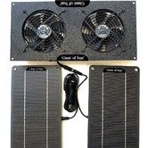 2 Fans Dual Solar Panels 10W Kit 4m Extension Cord Energy Saving Ventilator for Chicken Coop Greenhouse Shed Ventilation Cooling