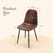4pcs Dining Chair Set Lounge Seat Accent Kitchen Living Room Cafe Fabric Suede Side Desk Seating Backrest Metal Legs Brown