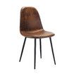 4pcs Dining Chair Set Lounge Seat Accent Kitchen Living Room Cafe Fabric Suede Side Desk Seating Backrest Metal Legs Brown