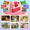 1080P Instant Print Camera for Kids,HD Digital Video Cameras with 3 Print Paper & 32G Card Gifts for Girls Boys Age 3-12 (Pink)