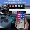 2 in 1 Wireless Carplay Adapter for iOS&Android Auto,Wired to Wireless Carplay,Plug & Play for OEM Wired Carplay,Online Update