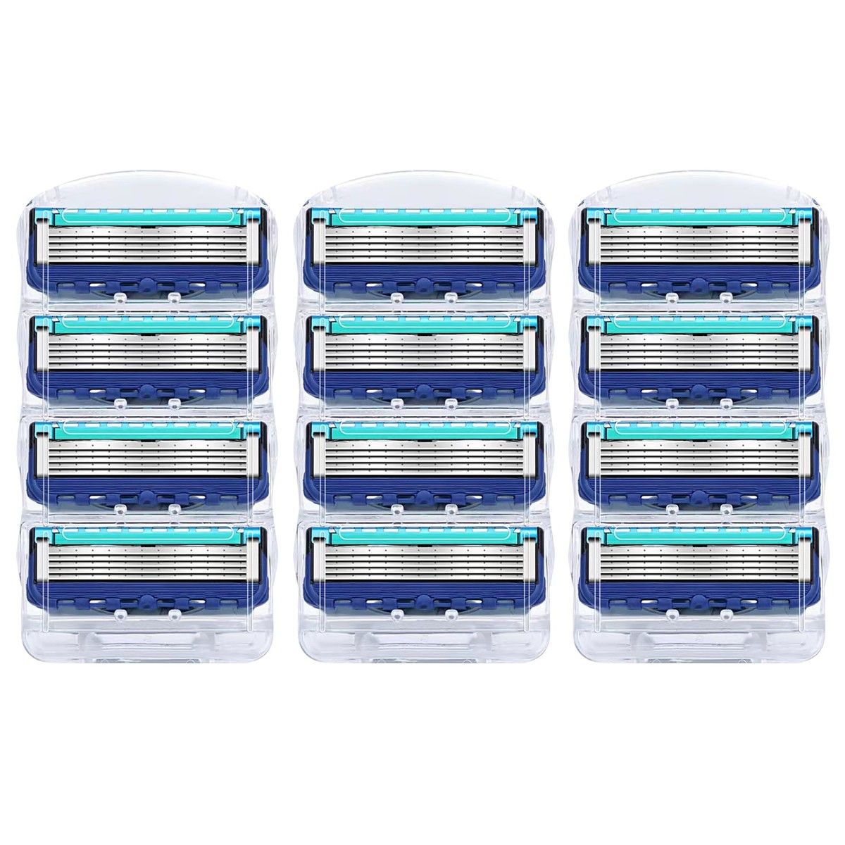 12pcs Razor Blade Shaving Razor Blade Refills for Fusion 5,Blue New Version