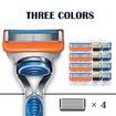 12pcs Razor Blade Shaving Razor Blade Refills for Fusion 5,Blue New Version