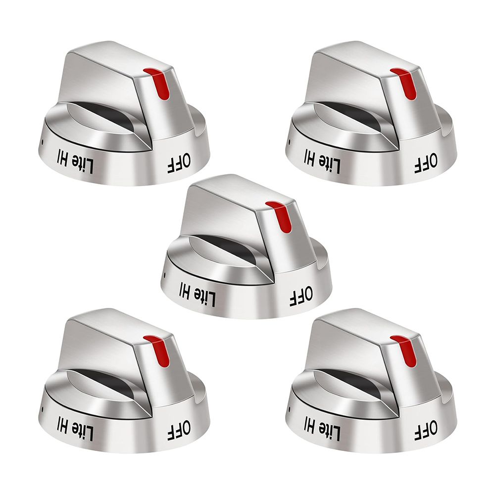 5Pcs DG6400473A Top Burner Control Dial Knob Range Oven Replacement Compatible with Samsung Range Oven Gas Stove Knob NX58F5700WS NX58H5600SS NX58H5650WS NX58J7750SS NX58M6850SS, 5pcs