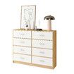 Chest of 8 Drawers Dresser Tallboy Bedside Table TV Stand Storage Cabinet Unit Bedroom Hallway Furniture Wood Fabric