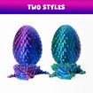 3D Printed Dragon Egg Flexible Articulated Fidget Toy Scale Desk Figurine Decor Easter Gift Mystery Crystal Laser Model
